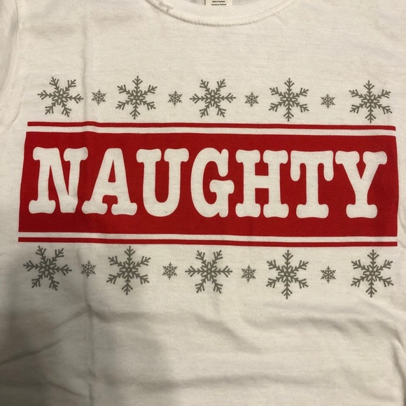 Ladies Naughty Christmas tshirt size Medium - Picture 2 of 3